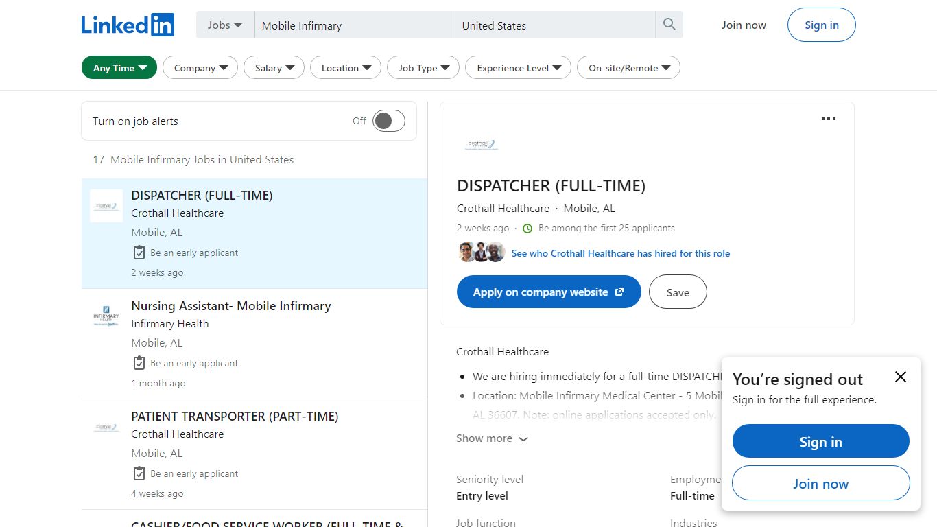 20 Mobile Infirmary jobs in United States (1 new) - LinkedIn